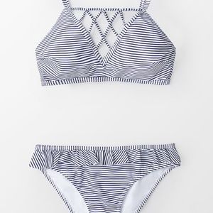 Cupshe Blue and White Strappy Bikini Set